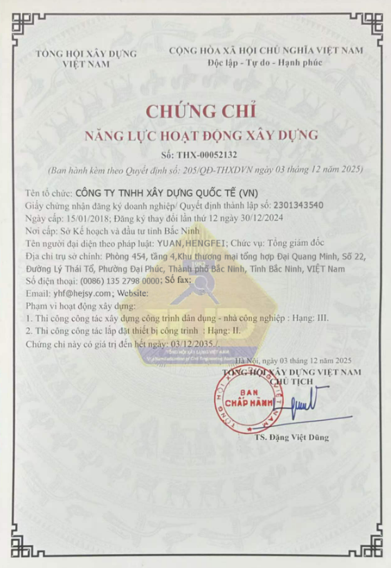 Trình độ kỹ thuật xây dựng Việt Nam